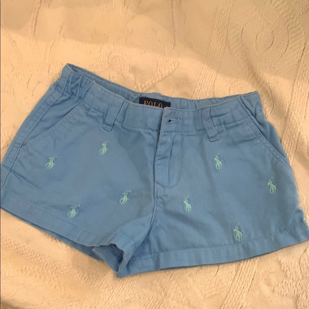 Polo by Ralph Lauren Blue Casual Shorts with Embroidered Details
